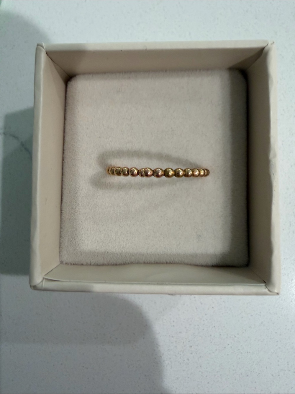 Able Gold Bead Stacking Ring - Yellow Gold Tone